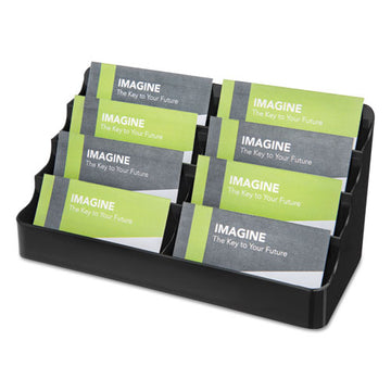 deflecto® 8-tier Recycled Business Card Holder, Holds 400 Cards, 7.88 X 3.88 X 3.38, Plastic, Black freeshipping - TVN Wholesale